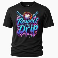 Baseball Drip Ice Cream Dripping Respect The Drip Cooling Performance Crew T-Shirt
