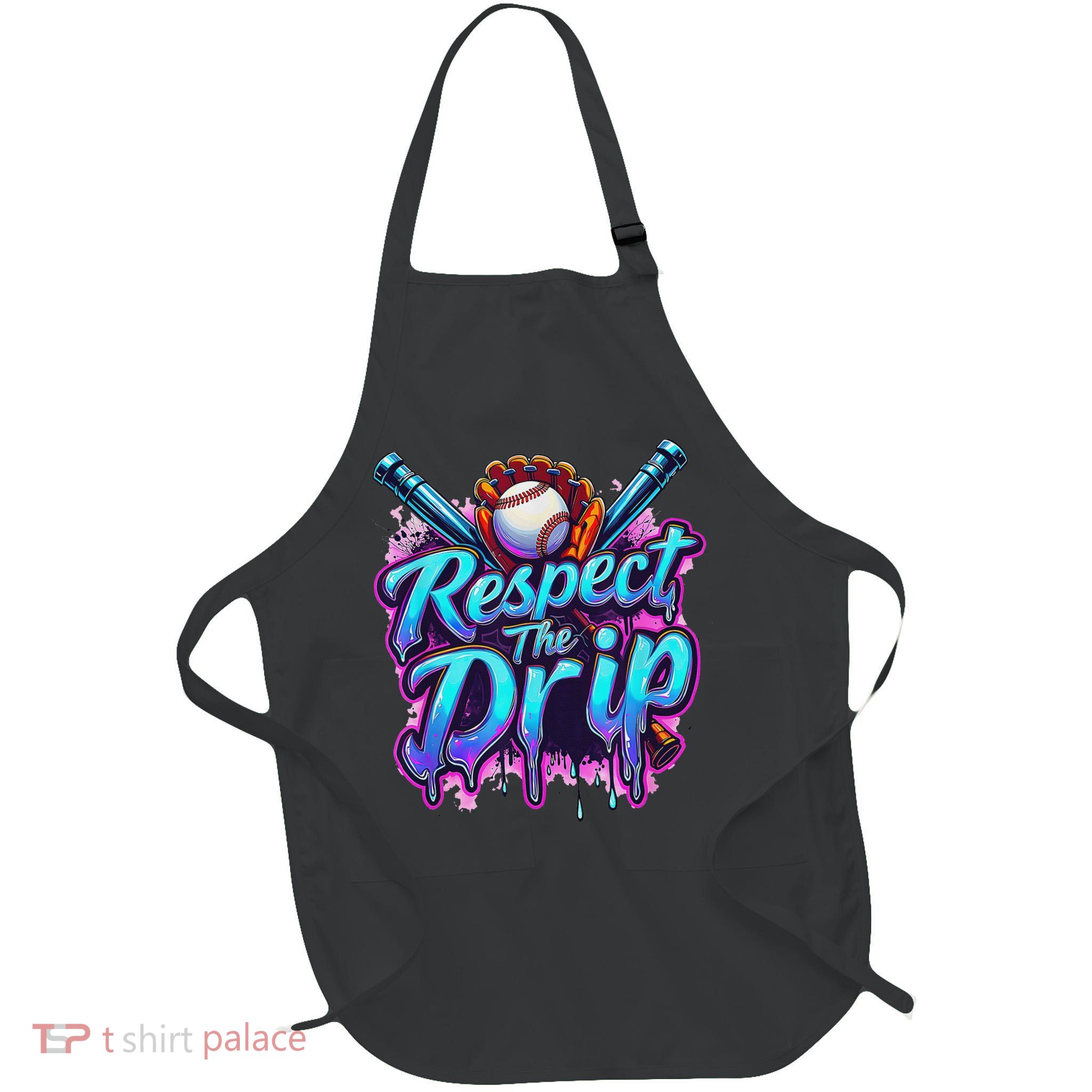 Baseball Drip Ice Cream Dripping Respect The Drip Apron