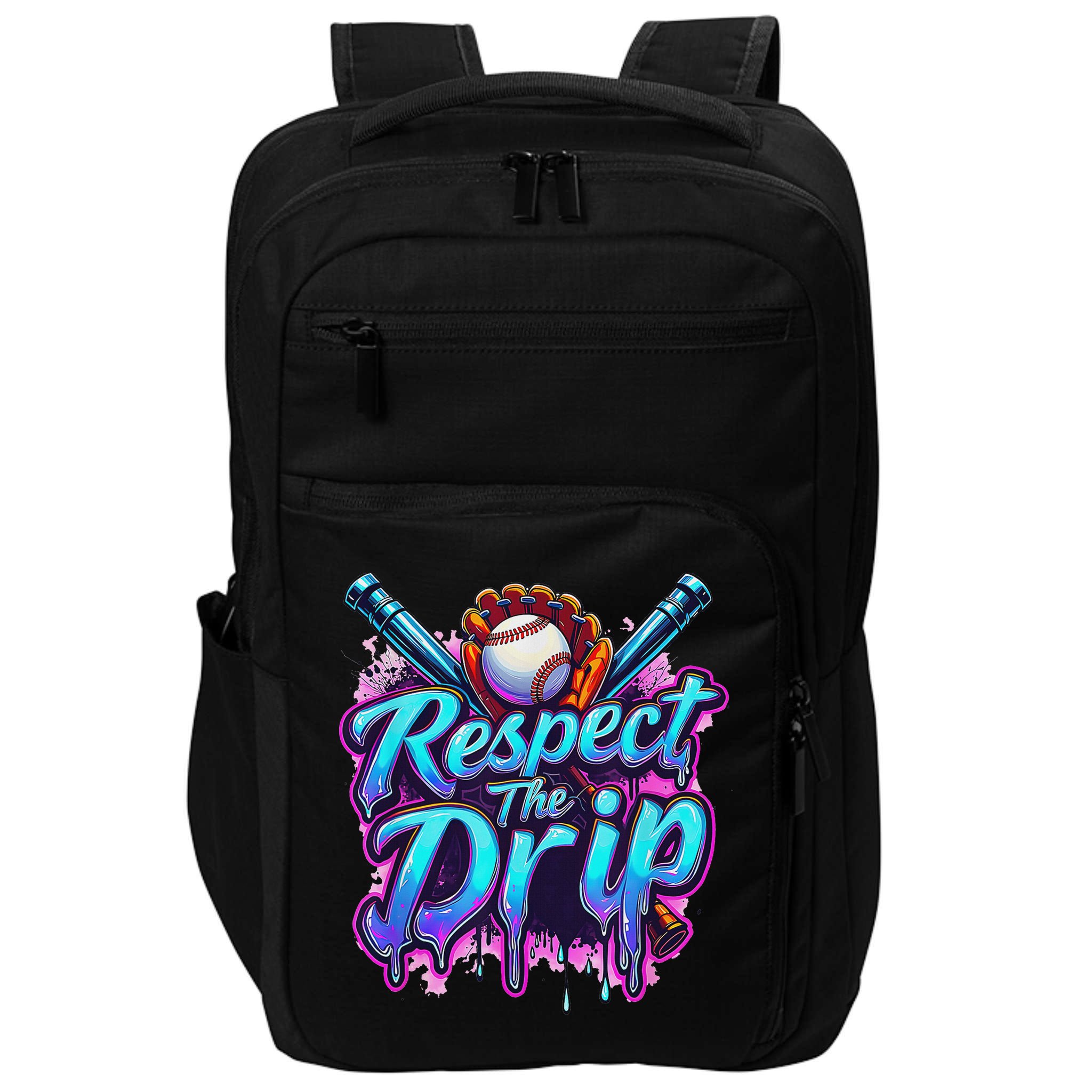 Baseball Drip Ice Cream Dripping Respect The Drip Impact Tech Backpack