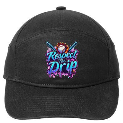 Baseball Drip Ice Cream Dripping Respect The Drip 7-Panel Snapback Hat
