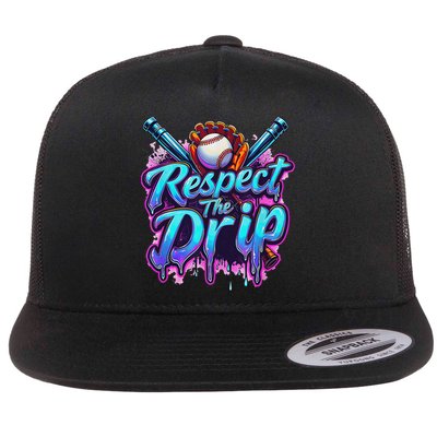 Baseball Drip Ice Cream Dripping Respect The Drip Flatbill Hat