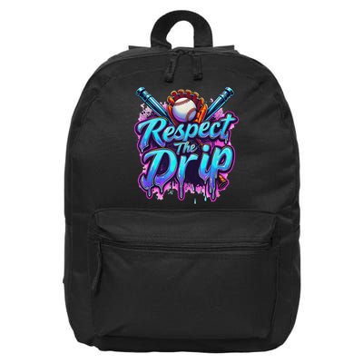 Baseball Drip Ice Cream Dripping Respect The Drip 16 in Basic Backpack