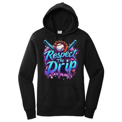 Baseball Drip Ice Cream Dripping Respect The Drip Women's Pullover Hoodie