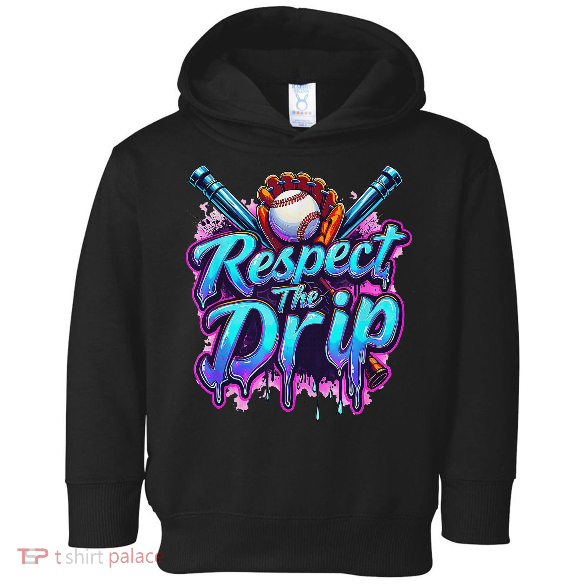 Baseball Drip Ice Cream Dripping Respect The Drip Toddler Hoodie