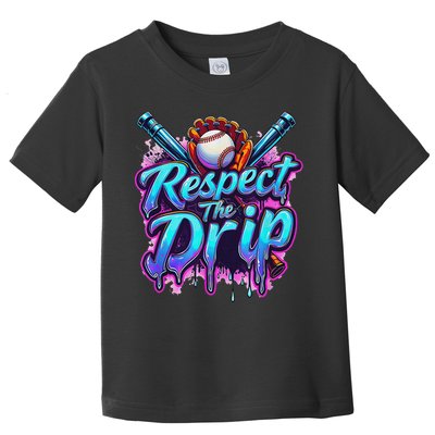 Baseball Drip Ice Cream Dripping Respect The Drip Toddler T-Shirt