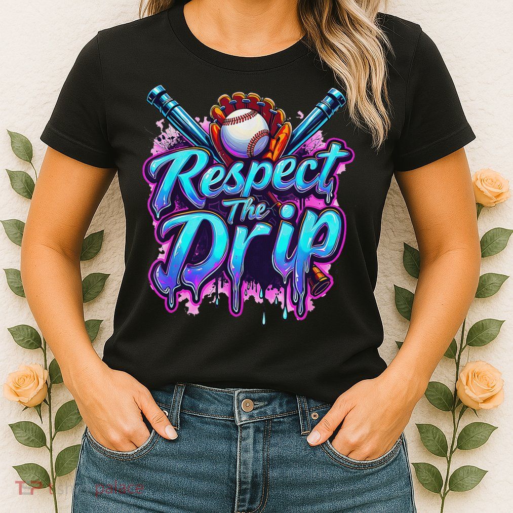 Baseball Drip Ice Cream Dripping Respect The Drip Womens T-Shirt