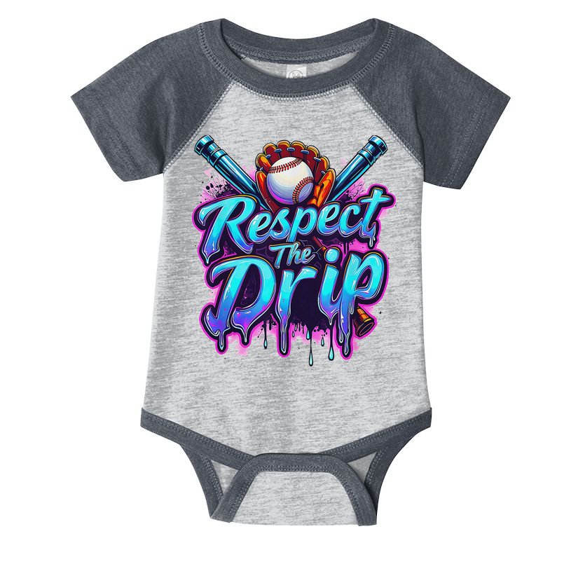 Baseball Drip Ice Cream Dripping Respect The Drip Infant Baby Jersey Bodysuit