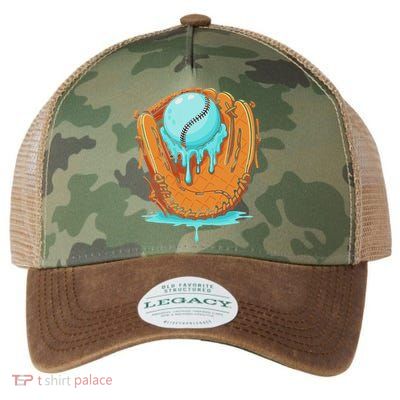 Baseball Drip Ice Cream Baseball Glove Dripping Legacy Tie Dye Trucker Hat
