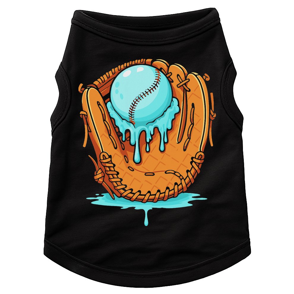 Baseball Drip Ice Cream Baseball Glove Dripping Doggie Tank