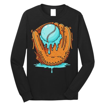 Baseball Drip Ice Cream Baseball Glove Dripping Long Sleeve Shirt