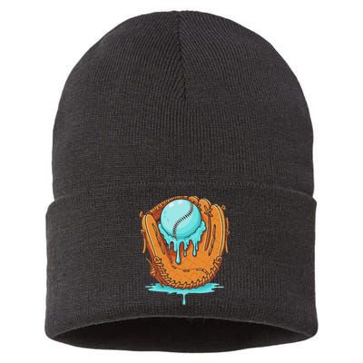 Baseball Drip Ice Cream Baseball Glove Dripping Sustainable Knit Beanie
