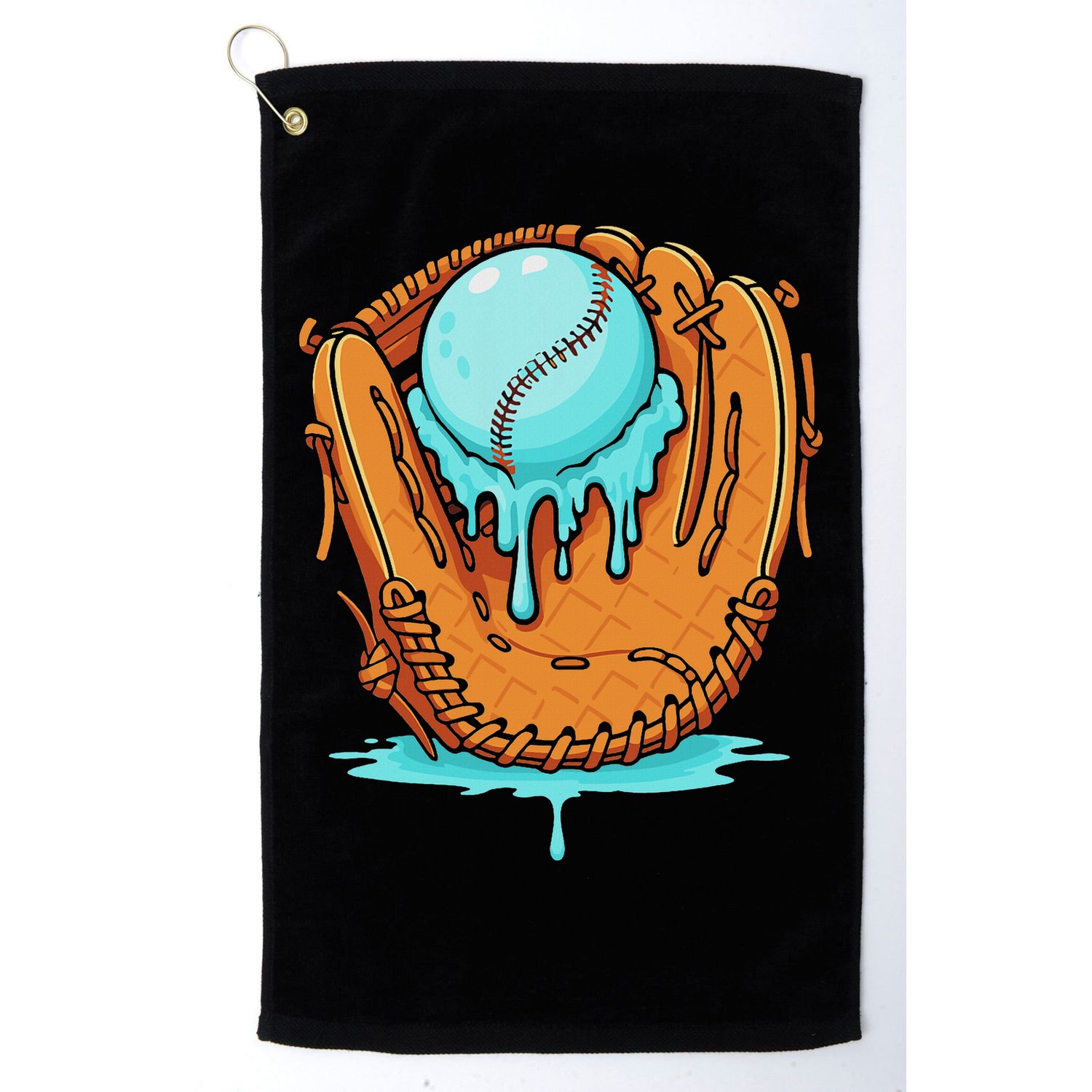 Baseball Drip Ice Cream Baseball Glove Dripping Golf Towel