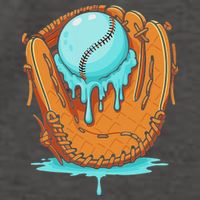 Baseball Drip Ice Cream Baseball Glove Dripping Vector Backpack