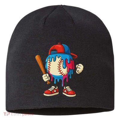 Baseball Drip Ice Cream Drip Sport Game Day Sustainable Beanie