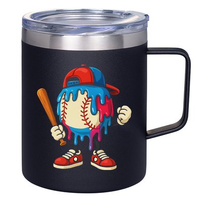Baseball Drip Ice Cream Drip Sport Game Day 12oz Stainless Steel Coffee Mug