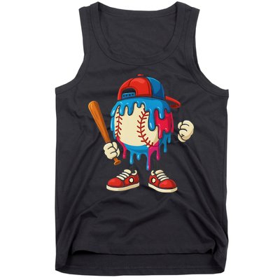 Baseball Drip Ice Cream Drip Sport Game Day Tank Top