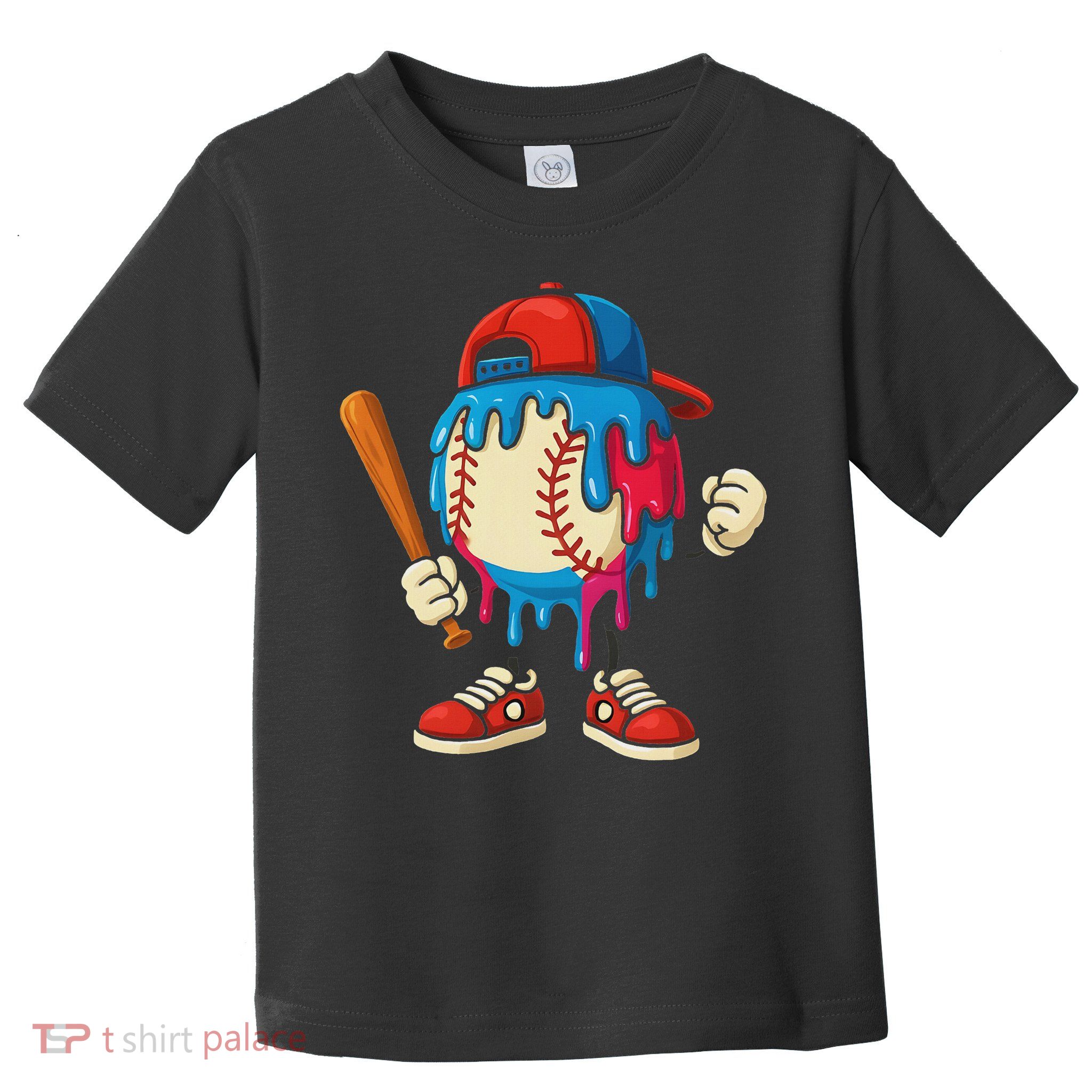 Baseball Drip Ice Cream Drip Sport Game Day Toddler T-Shirt