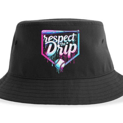 Baseball Drip Ice Cream Respect The Drip Players & Fans Sustainable Bucket Hat