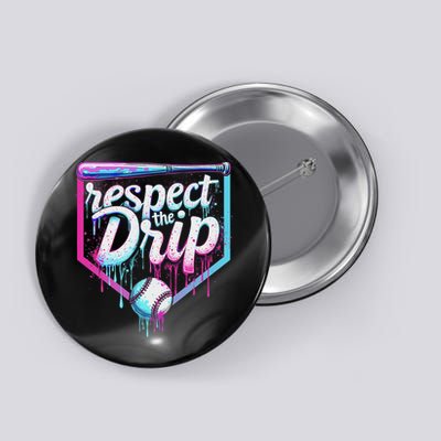 Baseball Drip Ice Cream Respect The Drip Players & Fans Button