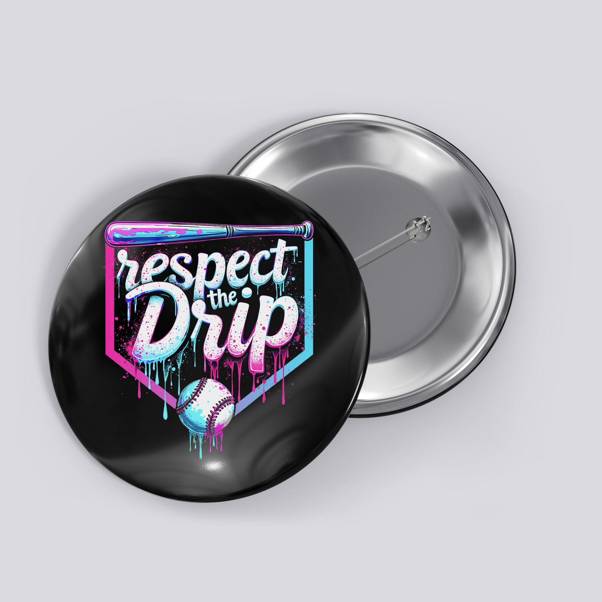 Baseball Drip Ice Cream Respect The Drip Players & Fans Button