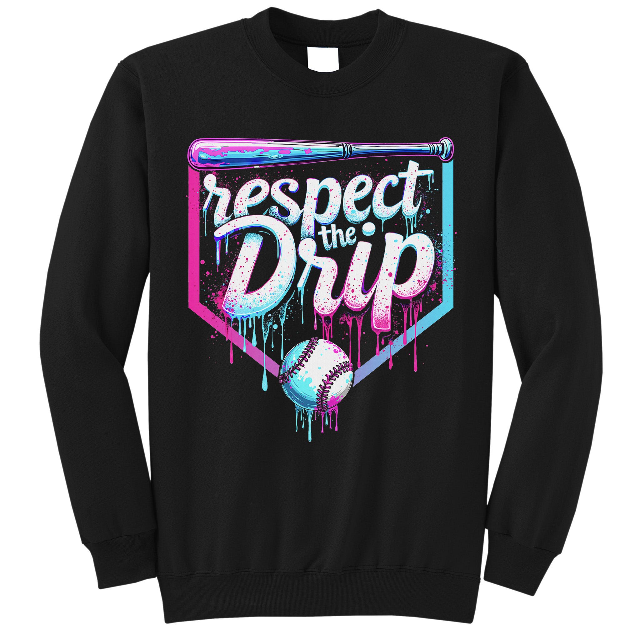 Baseball Drip Ice Cream Respect The Drip Players & Fans Tall Sweatshirt