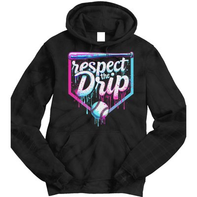 Baseball Drip Ice Cream Respect The Drip Players & Fans Tie Dye Hoodie