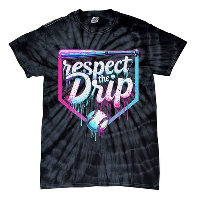 Baseball Drip Ice Cream Respect The Drip Players & Fans Tie-Dye T-Shirt