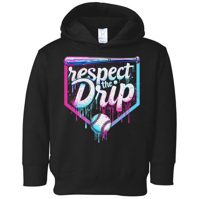 Baseball Drip Ice Cream Respect The Drip Players & Fans Toddler Hoodie
