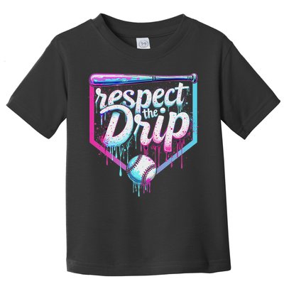 Baseball Drip Ice Cream Respect The Drip Players & Fans Toddler T-Shirt