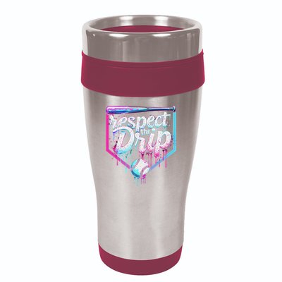 Baseball Drip Ice Cream Respect The Drip Players & Fans 16oz Travel Tumbler