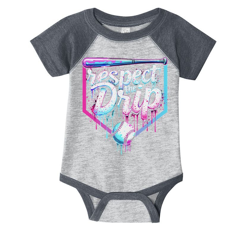 Baseball Drip Ice Cream Respect The Drip Players & Fans Infant Baby Jersey Bodysuit