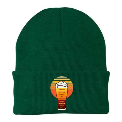 Beer Diversity In A Beer Glass With Foam Retro Beer Types Knit Cap Winter Beanie