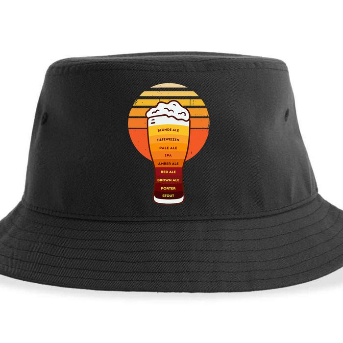 Beer Diversity In A Beer Glass With Foam Retro Beer Types Sustainable Bucket Hat