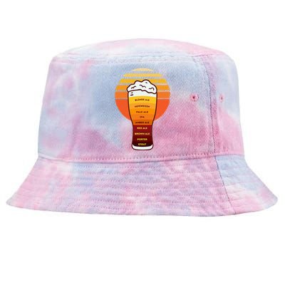 Beer Diversity In A Beer Glass With Foam Retro Beer Types Tie-Dyed Bucket Hat