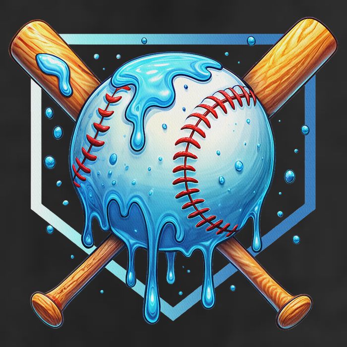 Baseball Dripping Ice Cream Drip Baseball 7 Panel Mesh Trucker Snapback Hat