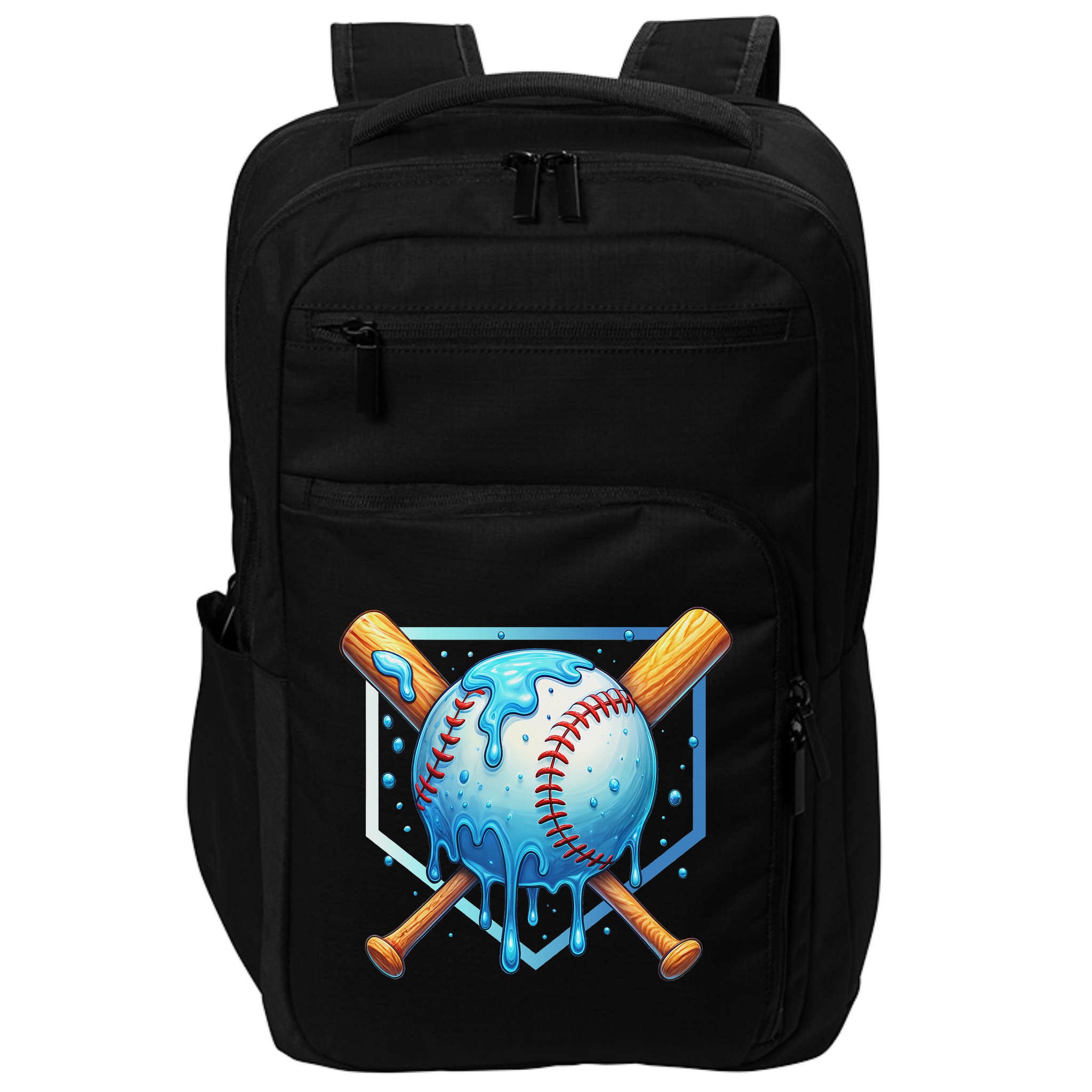 Baseball Dripping Ice Cream Drip Baseball Impact Tech Backpack