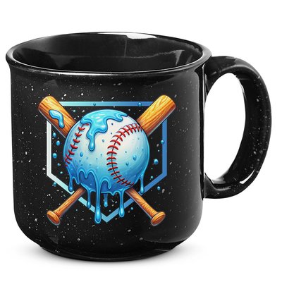 Baseball Dripping Ice Cream Drip Baseball 15oz Campfire Ceramic Mug