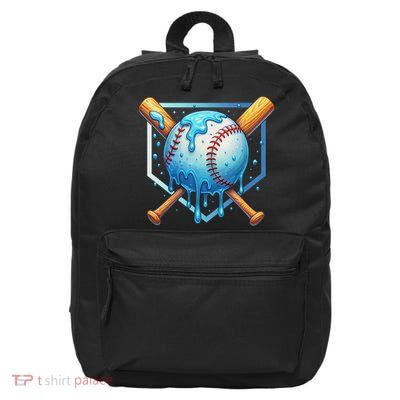 Baseball Dripping Ice Cream Drip Baseball 16 in Basic Backpack