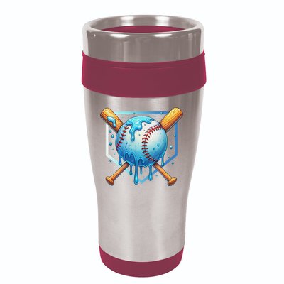 Baseball Dripping Ice Cream Drip Baseball 16oz Travel Tumbler