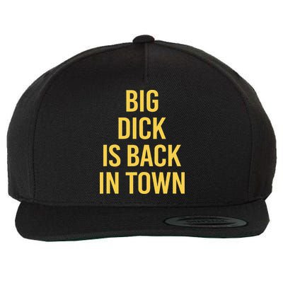 Big Dick Is Back In Town Funny Sarcastic Quote Saying Wool Snapback Cap