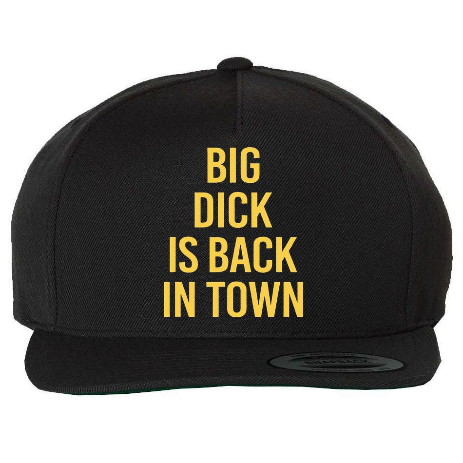 Big Dick Is Back In Town Funny Sarcastic Quote Saying Wool Snapback Cap