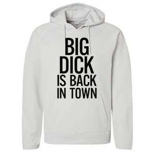 Big Dick Is Back In Town Funny Humor Sarcasm Performance Fleece Hoodie