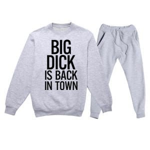 Big Dick Is Back In Town Funny Humor Sarcasm Premium Crewneck Sweatsuit Set