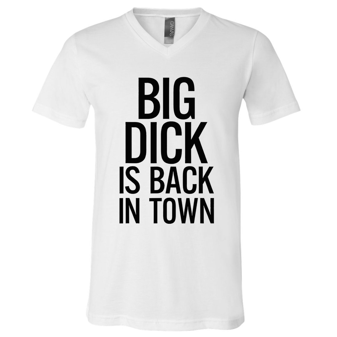 Big Dick Is Back In Town Funny Humor Sarcasm V-Neck T-Shirt
