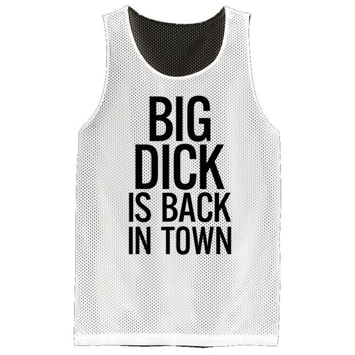 Big Dick Is Back In Town Funny Humor Sarcasm Mesh Reversible Basketball Jersey Tank