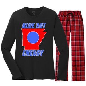 Blue Dot In A Red State Nebraska Vote Kamala Harris Walz Women's Long Sleeve Flannel Pajama Set 