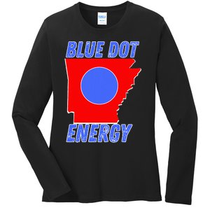 Blue Dot In A Red State Nebraska Vote Kamala Harris Walz Ladies Long Sleeve Shirt