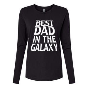 Best Dad In The Galaxy Daddy Cool Parent Retro Father Old Gift Womens Cotton Relaxed Long Sleeve T-Shirt