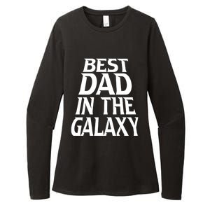 Best Dad In The Galaxy Daddy Cool Parent Retro Father Old Gift Womens CVC Long Sleeve Shirt