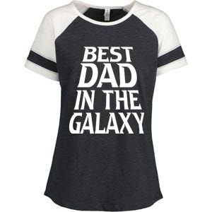 Best Dad In The Galaxy Daddy Cool Parent Retro Father Old Gift Enza Ladies Jersey Colorblock Tee